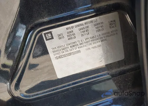 2013 Buick Lacrosse Leather Group из США, поврежденный, VIN 1G4GC5E30DF333089